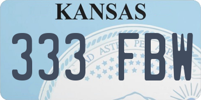KS license plate 333FBW
