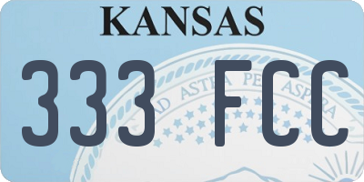 KS license plate 333FCC