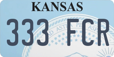KS license plate 333FCR