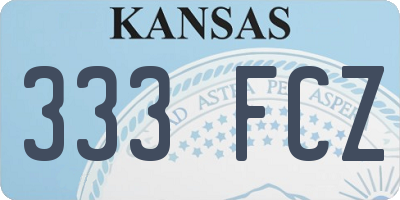 KS license plate 333FCZ