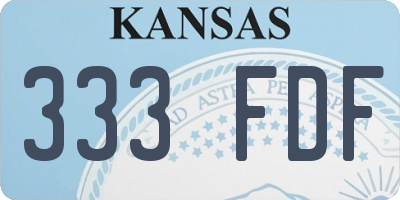 KS license plate 333FDF