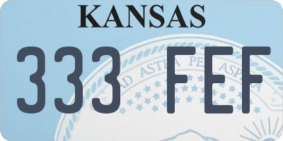 KS license plate 333FEF