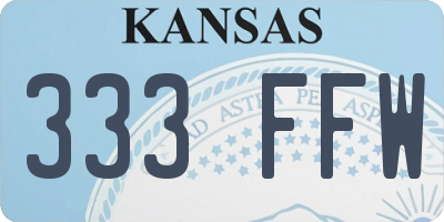 KS license plate 333FFW