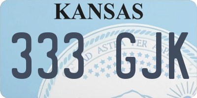 KS license plate 333GJK
