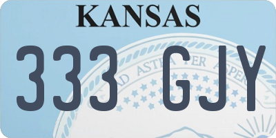 KS license plate 333GJY