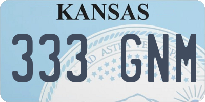 KS license plate 333GNM