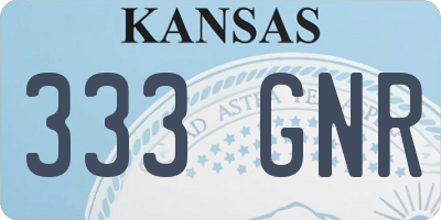KS license plate 333GNR