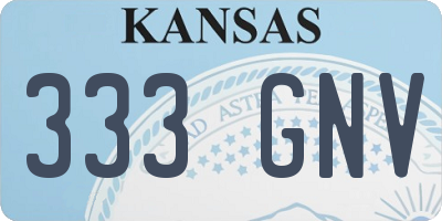 KS license plate 333GNV