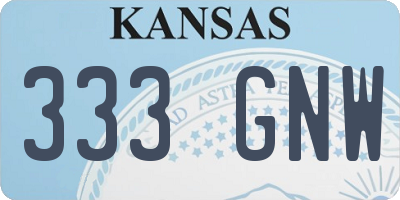 KS license plate 333GNW