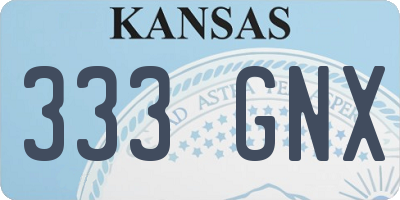 KS license plate 333GNX