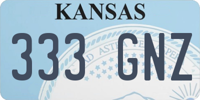 KS license plate 333GNZ