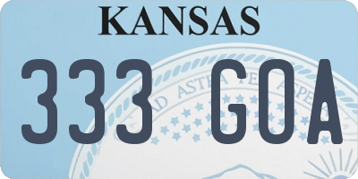 KS license plate 333GOA