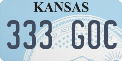 KS license plate 333GOC