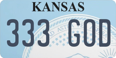 KS license plate 333GOD