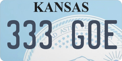 KS license plate 333GOE