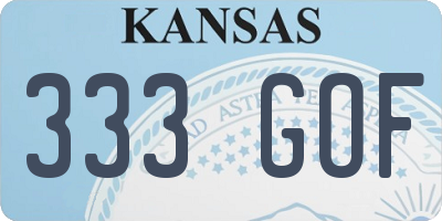 KS license plate 333GOF