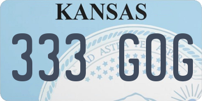 KS license plate 333GOG
