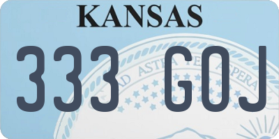 KS license plate 333GOJ