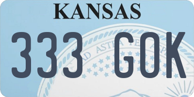 KS license plate 333GOK