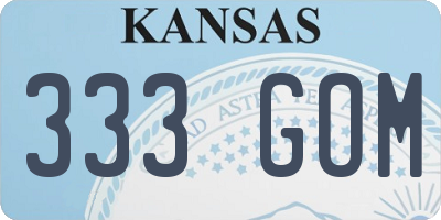 KS license plate 333GOM