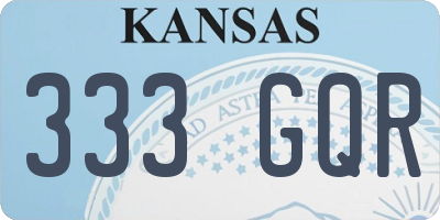 KS license plate 333GQR