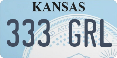 KS license plate 333GRL