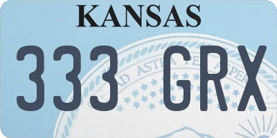 KS license plate 333GRX