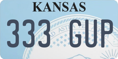 KS license plate 333GUP