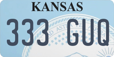 KS license plate 333GUQ