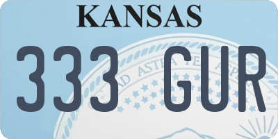 KS license plate 333GUR