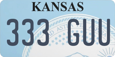 KS license plate 333GUU