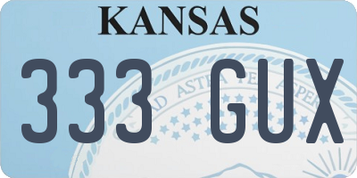 KS license plate 333GUX