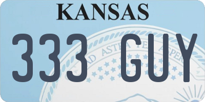 KS license plate 333GUY