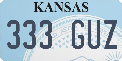 KS license plate 333GUZ