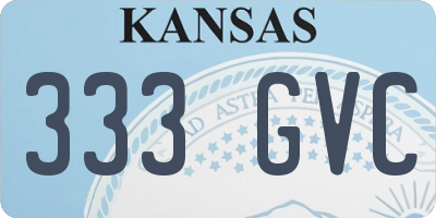 KS license plate 333GVC