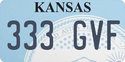 KS license plate 333GVF