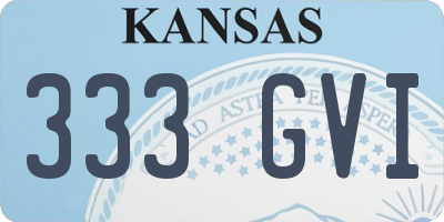 KS license plate 333GVI