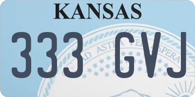 KS license plate 333GVJ