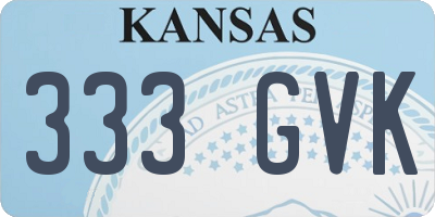 KS license plate 333GVK