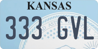 KS license plate 333GVL