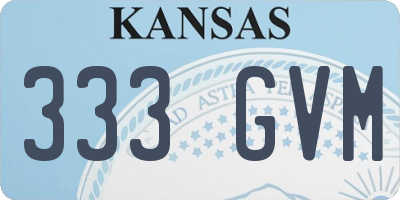 KS license plate 333GVM