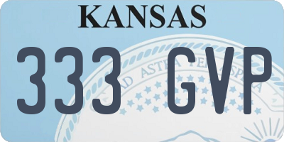 KS license plate 333GVP