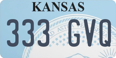 KS license plate 333GVQ