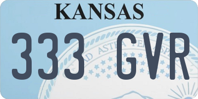 KS license plate 333GVR