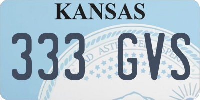 KS license plate 333GVS