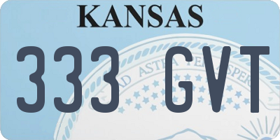 KS license plate 333GVT