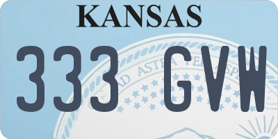 KS license plate 333GVW