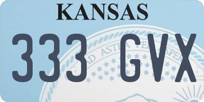 KS license plate 333GVX