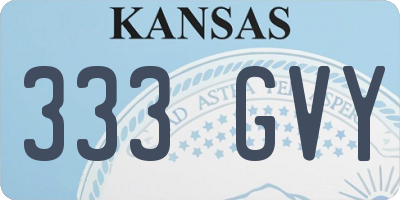 KS license plate 333GVY