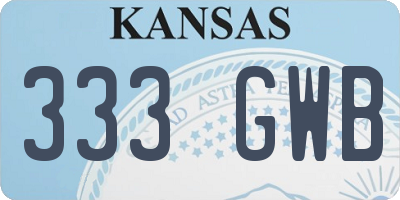 KS license plate 333GWB